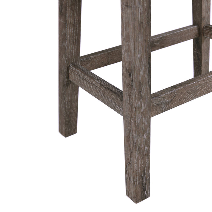 Oak Lawn Grey Bar Table Single Pack (Table + 3 Tan Fabric Stools) - Faith Furniture (Manhattan, KS)