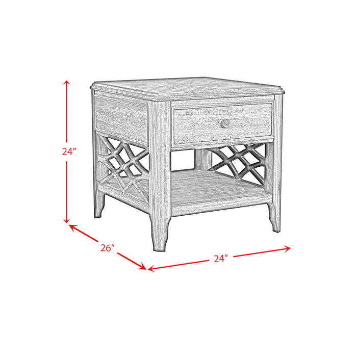 Phillipe 3PC Occasional Table Set in Cherry-Coffee Table & Two End Table