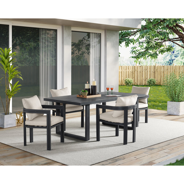 Playa Standard Height Dining Set in Dark Grey-Table and Four Chairs - Faith Furniture (Manhattan, KS)