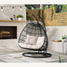 Playa Double Swing Egg Chair Complete - Dark Grey and Olefin Beige - Faith Furniture (Manhattan, KS)