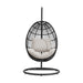 Playa Swing Egg Chair with Base and Pillar - Dark Grey and Olefin Beige - Faith Furniture (Manhattan, KS)