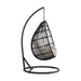 Playa Swing Egg Chair with Base and Pillar - Dark Grey and Olefin Beige - Faith Furniture (Manhattan, KS)