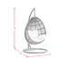 Playa Swing Egg Chair with Base and Pillar - Dark Grey and Olefin Beige - Faith Furniture (Manhattan, KS)