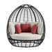 Playa Twin Egg Chair - Dark Grey and Olefin Beige with 3 Pillows - Faith Furniture (Manhattan, KS)