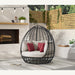 Playa Twin Egg Chair - Dark Grey and Olefin Beige with 3 Pillows - Faith Furniture (Manhattan, KS)