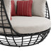 Playa Twin Egg Chair - Dark Grey and Olefin Beige with 3 Pillows - Faith Furniture (Manhattan, KS)