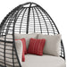 Playa Twin Egg Chair - Dark Grey and Olefin Beige with 3 Pillows - Faith Furniture (Manhattan, KS)