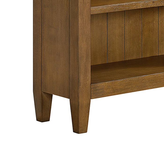 Portico Open Bookcase in Brown Oak - Faith Furniture (Manhattan, KS)