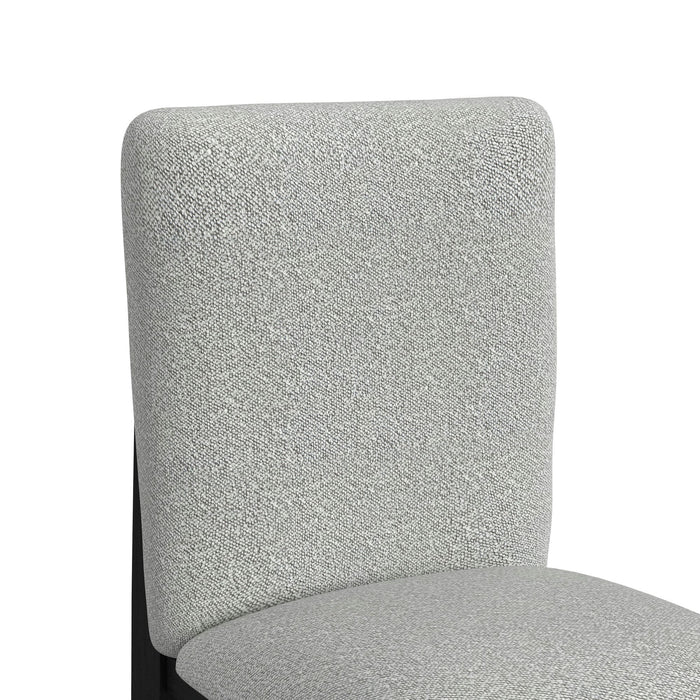 Portland Square Back Barstool with Grey Fabric in Black (2 Per Carton)