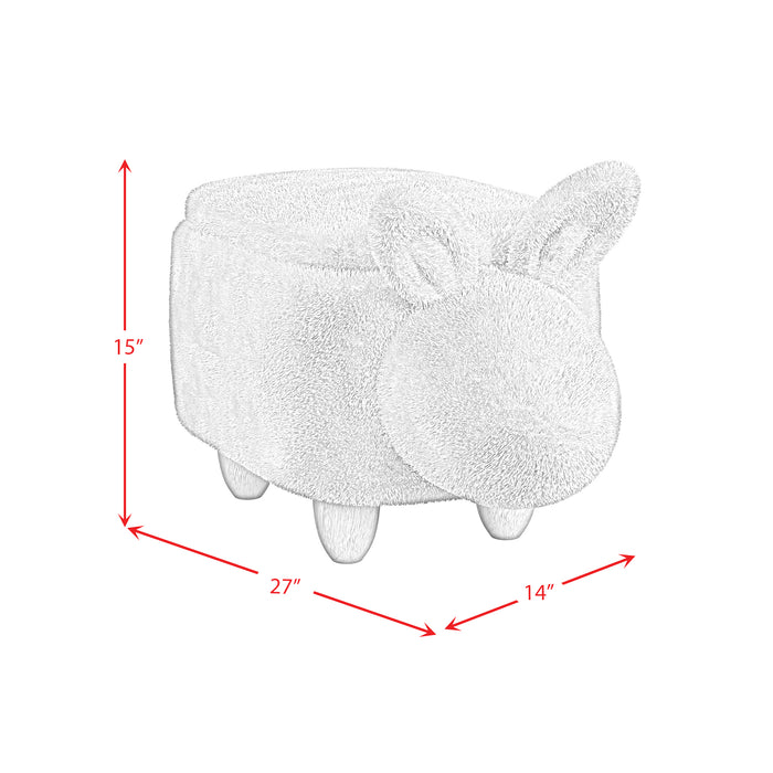 Rabbit Storage Stool in White