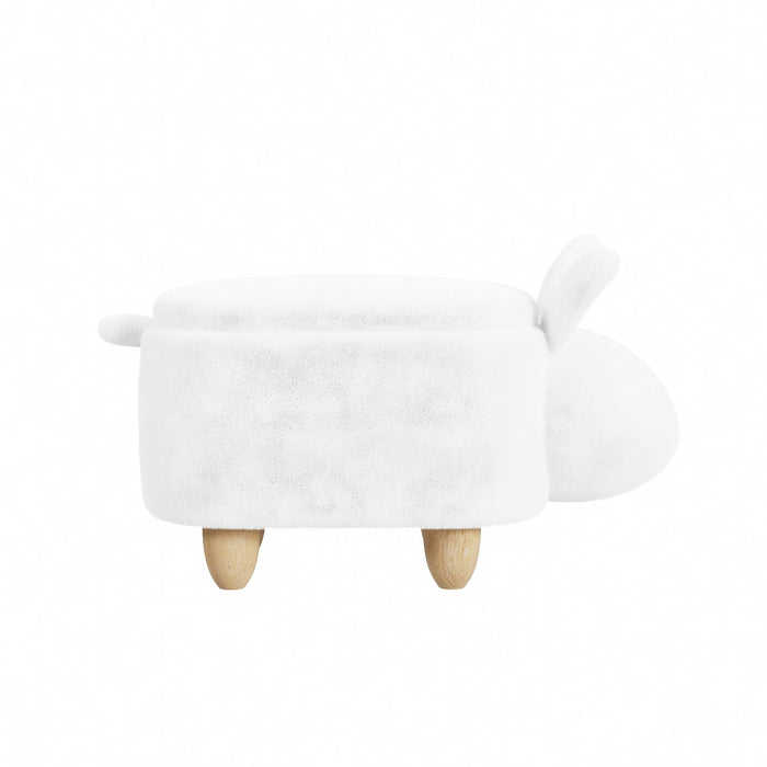 Rabbit Storage Stool in White