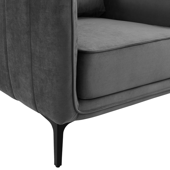 Rae Chair in Lavish 152 Grey Velvet - Faith Furniture (Manhattan, KS)
