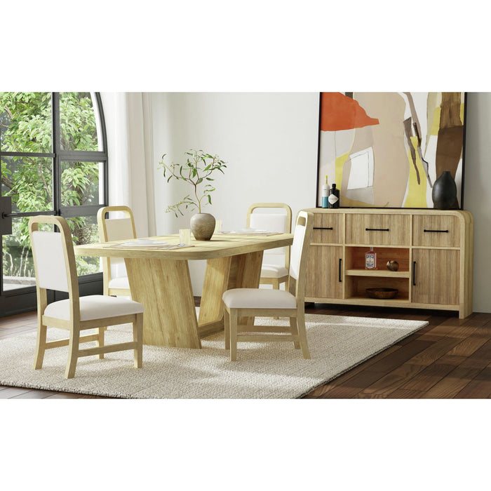 Ridgemont Standard Height Dining Set in Natural-Table and Four Chairs - Faith Furniture (Manhattan, KS)