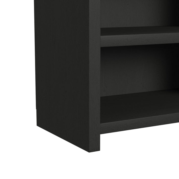 Ridgemont Open Bookcase in Black with Grain - Faith Furniture (Manhattan, KS)