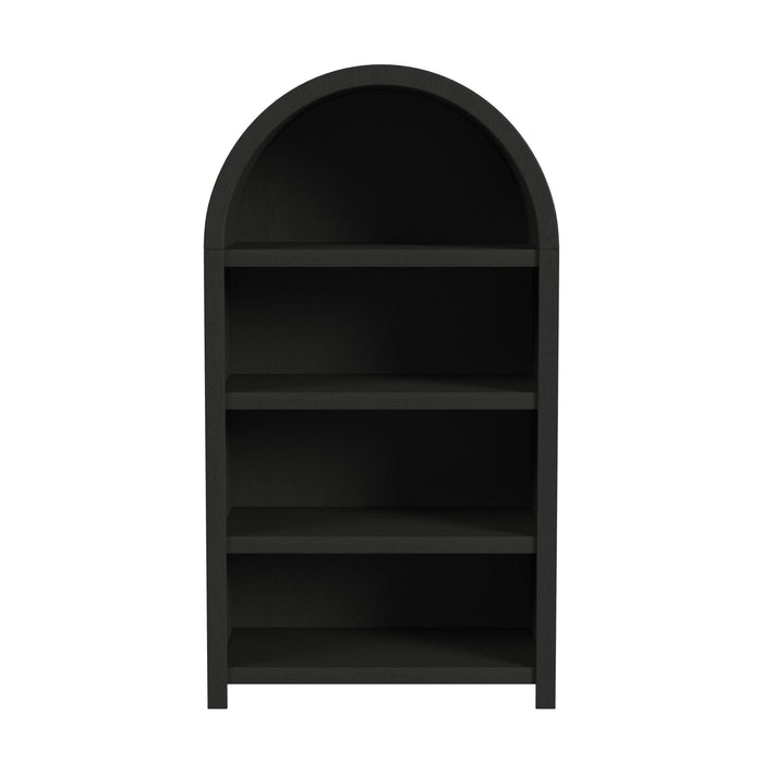 Ridgemont Open Bookcase in Black with Grain - Faith Furniture (Manhattan, KS)
