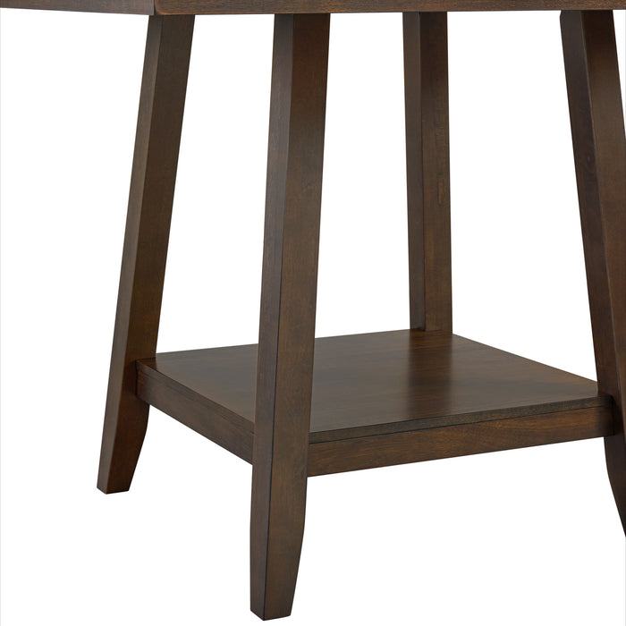 Seneca Counter Height Dining Set in Brown-Table and Four Chairs - Faith Furniture (Manhattan, KS)