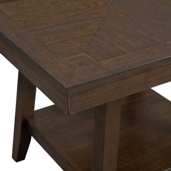 Seneca Counter Height Dining Set in Brown-Table and Four Chairs - Faith Furniture (Manhattan, KS)
