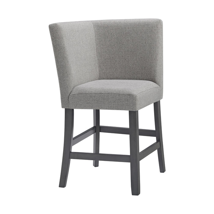 Seneca Counter 3PC Corner Bench Grey Fabric in Grey