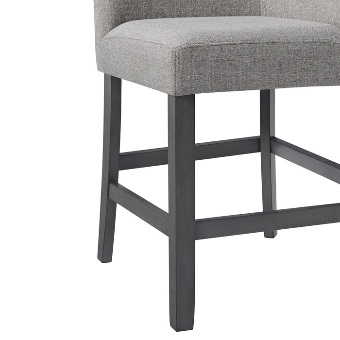Seneca Counter 3PC Corner Bench Grey Fabric in Grey
