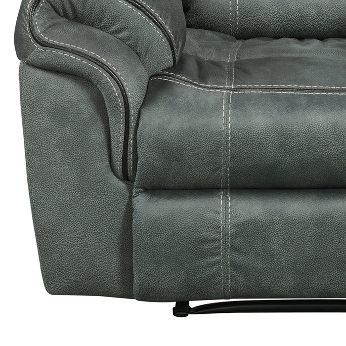 Sorrento 3PC Living Room Set in FB367 Charcoal-Sofa, Loveseat & Recliner