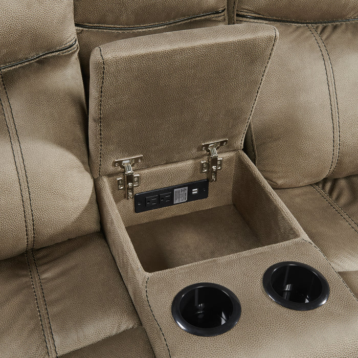 Sorrento 3PC Living Room Set in T101 Brown-Sofa, Loveseat & Recliner