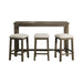 Stone Occasional Bar Table Single Pack Gray Finish (Table + Three Stools) - Faith Furniture (Manhattan, KS)