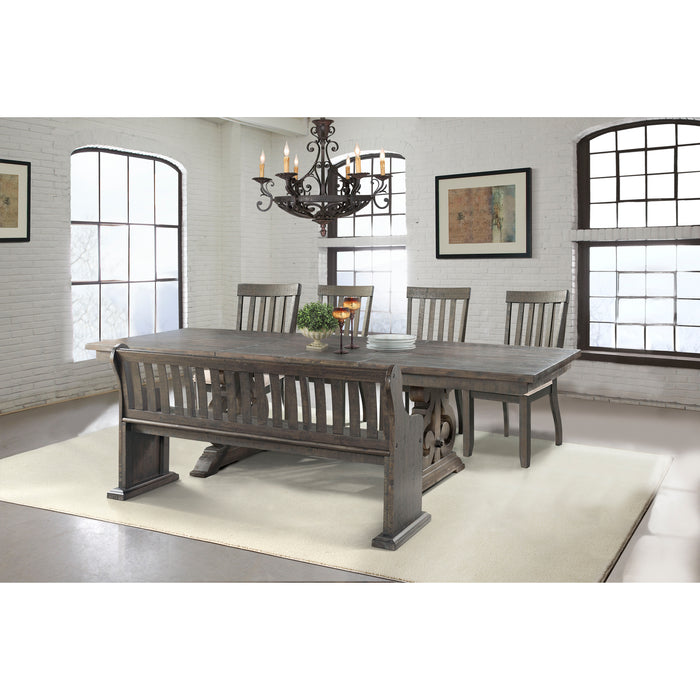 Stone Dining 6PC Set- Table, 4 Side Chairs, & Pew Bench - Faith Furniture (Manhattan, KS)