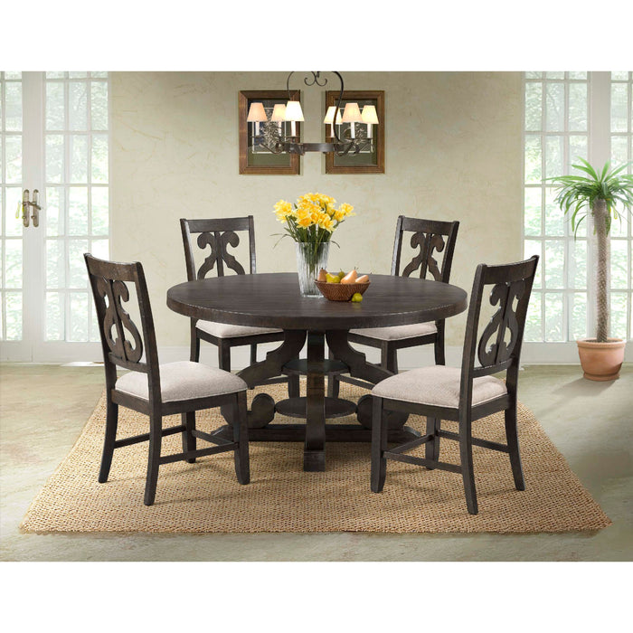 Stone Round 5PC Dining Set-Round Table & 4 Chairs - Faith Furniture (Manhattan, KS)