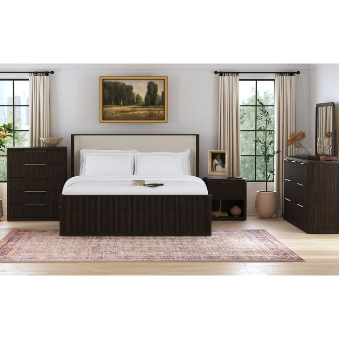 Sylvie UPH Bedroom Set with White Fabric - Faith Furniture (Manhattan, KS)