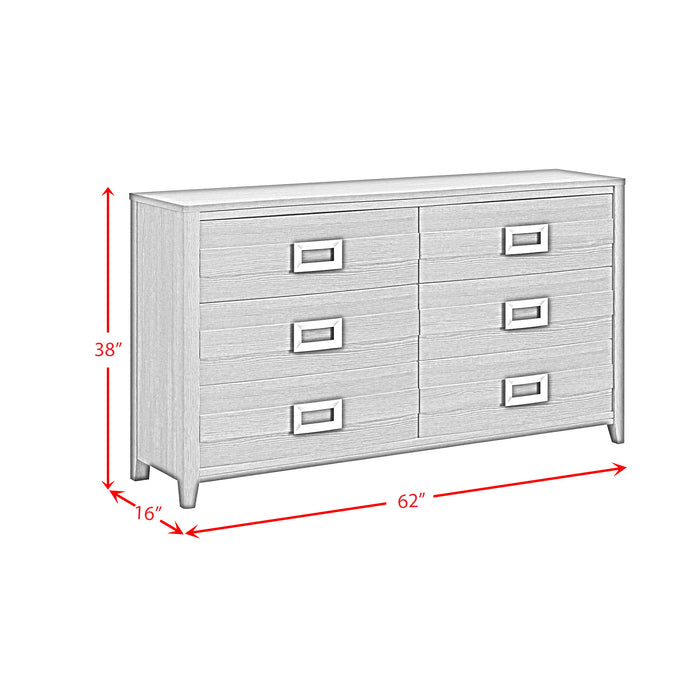 Tobias 6-Drawer Dresser in Black