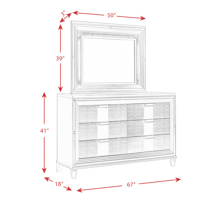 Twenty Nine Dresser & Mirror Set White