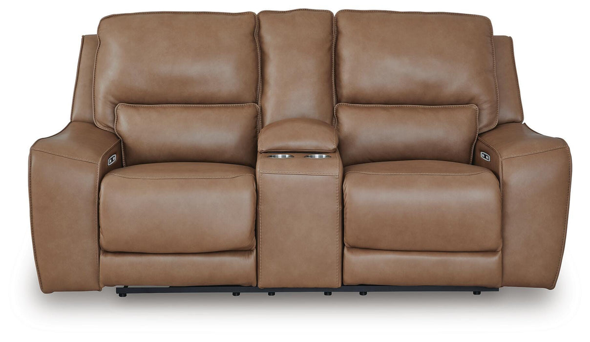 DeepWakes Power Reclining Loveseat with Console - Faith Furniture (Manhattan, KS)