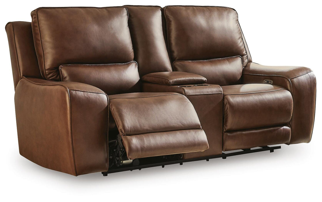 DeepWakes Power Reclining Loveseat with Console - Faith Furniture (Manhattan, KS)