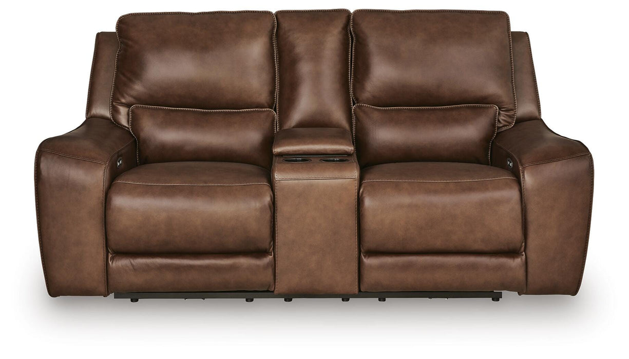 DeepWakes Power Reclining Loveseat with Console - Faith Furniture (Manhattan, KS)