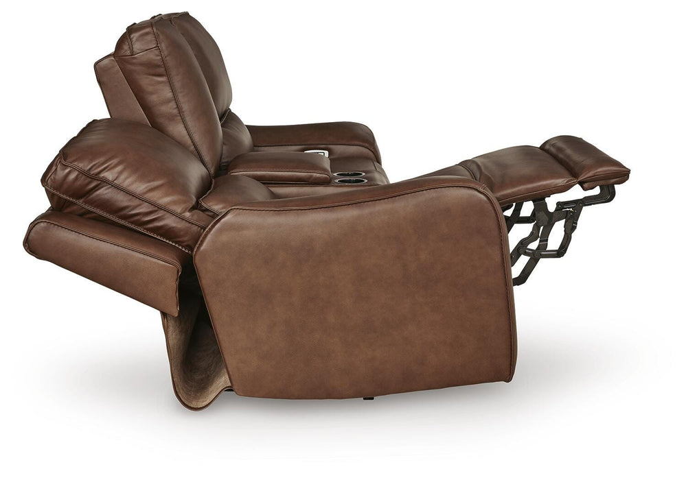 DeepWakes Power Reclining Loveseat with Console - Faith Furniture (Manhattan, KS)