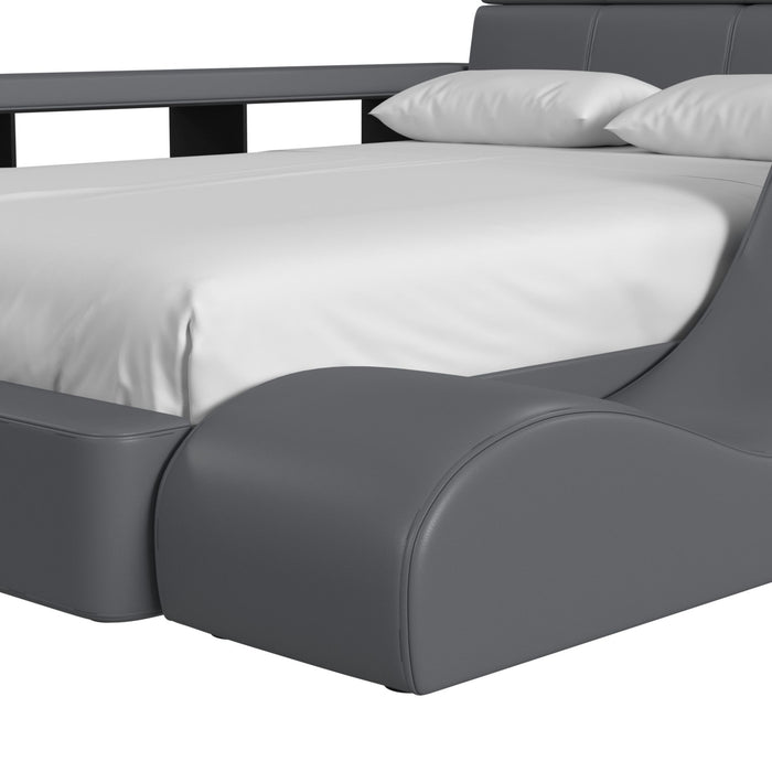 Valari Lounge Chair in Grey PU - Faith Furniture (Manhattan, KS)