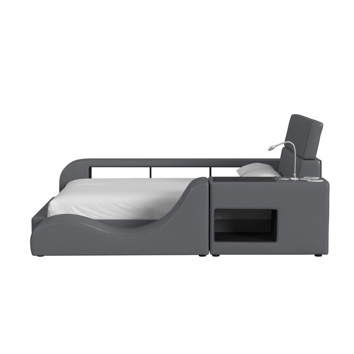 Valari Lounge Chair in Grey PU - Faith Furniture (Manhattan, KS)