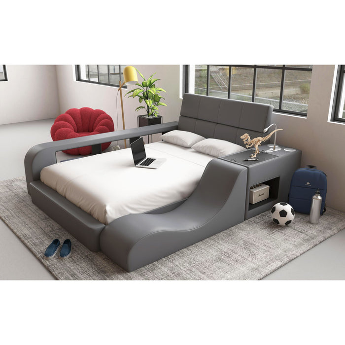 Valari Lounge Chair in Grey PU - Faith Furniture (Manhattan, KS)