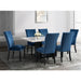 Valentino White 5PC Counter Height Dining Set-Table & Four Blue Chairs - Faith Furniture (Manhattan, KS)