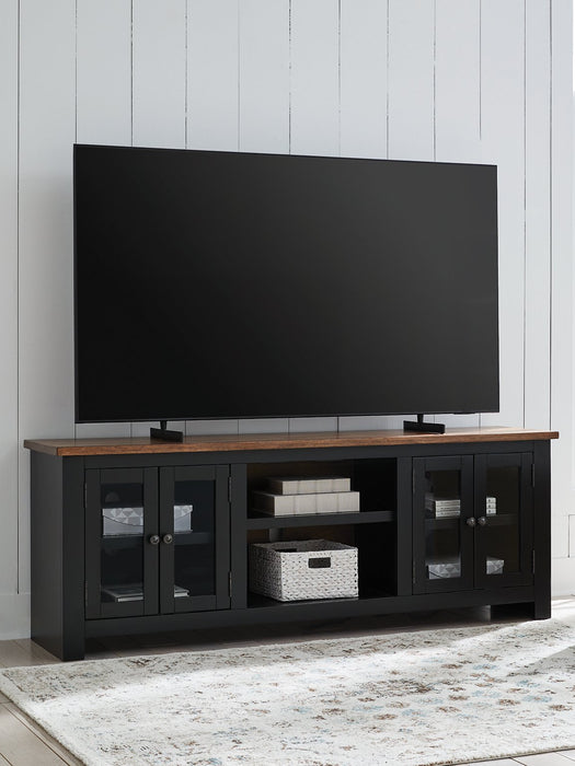 Wildenauer 76" TV Stand with Electric Fireplace - Faith Furniture (Manhattan, KS)