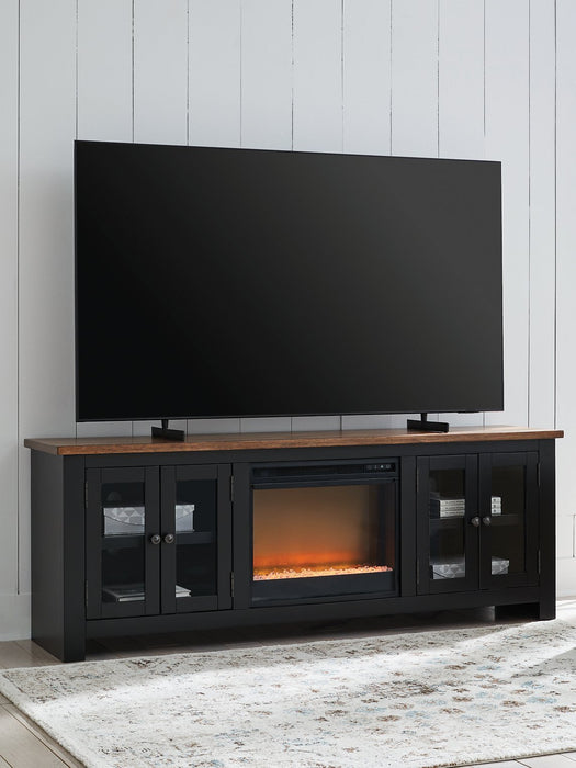 Wildenauer 76" TV Stand with Electric Fireplace - Faith Furniture (Manhattan, KS)