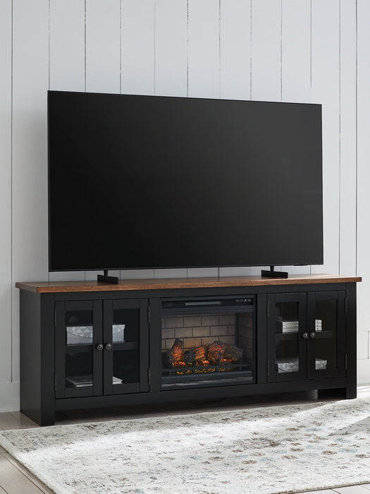 Wildenauer 76" TV Stand with Electric Fireplace - Faith Furniture (Manhattan, KS)