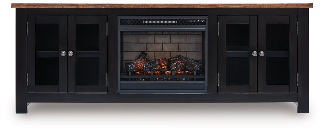 Wildenauer 76" TV Stand with Electric Fireplace - Faith Furniture (Manhattan, KS)