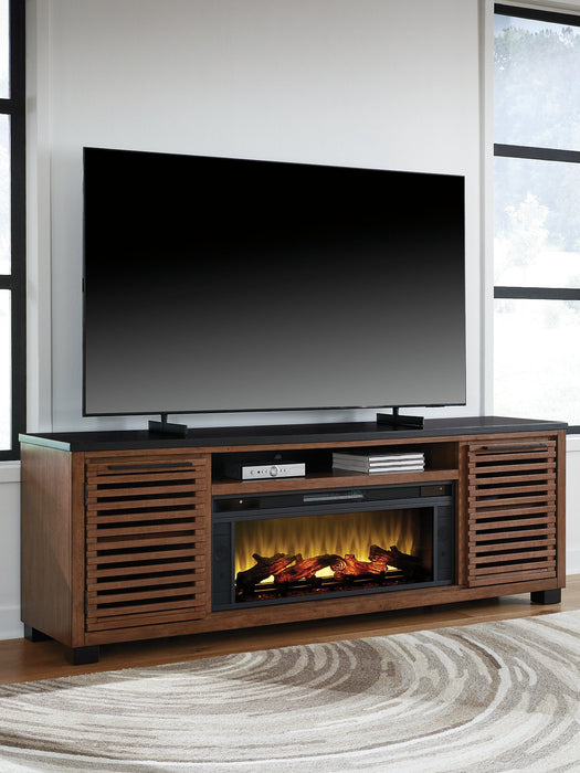 Kallari 84" TV Stand with Electric Fireplace - Faith Furniture (Manhattan, KS)