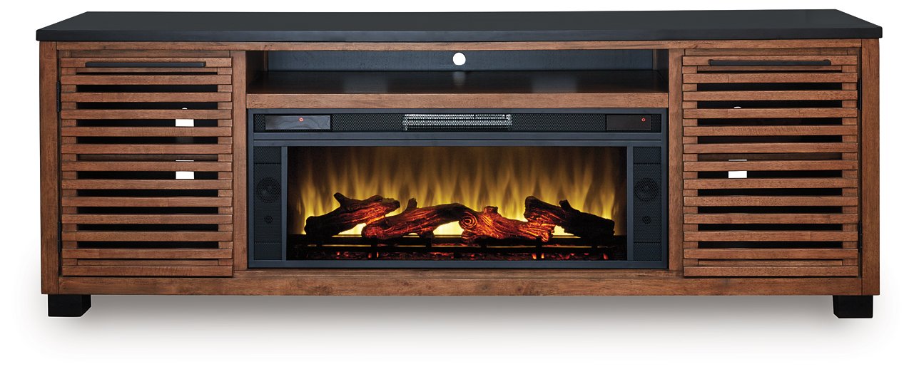 Kallari 84" TV Stand with Electric Fireplace - Faith Furniture (Manhattan, KS)