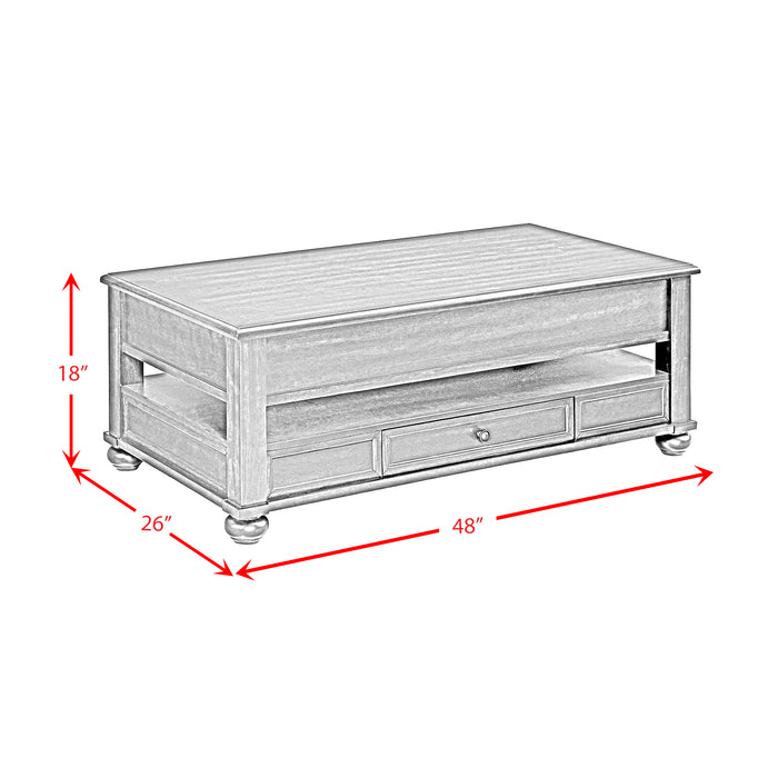 Wagner 2PC Occasional Table Set in Cherry-Rectangular Lift-Top Coffee Table & End Table