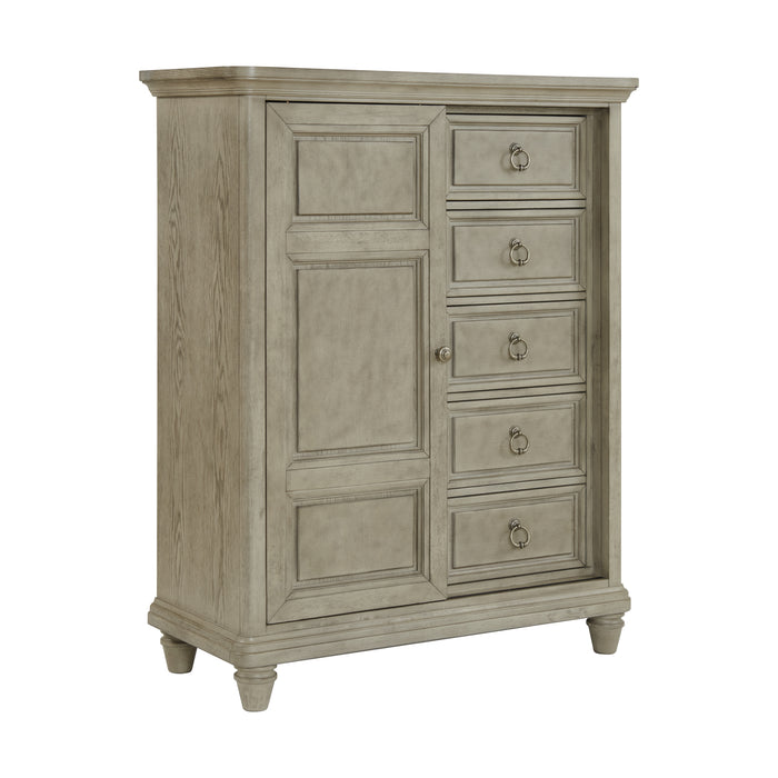 Whit-Ash Panel Bedroom Set with Door Chest - Faith Furniture (Manhattan, KS)
