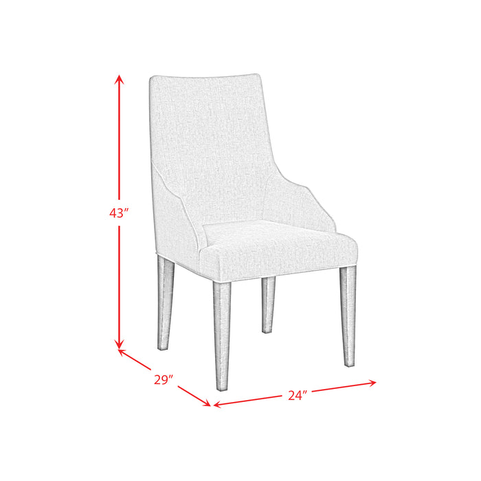 Yellowstone Dining Host Chair with Grey Fabric in Medium Brown (2 Per Carton) - Faith Furniture (Manhattan, KS)
