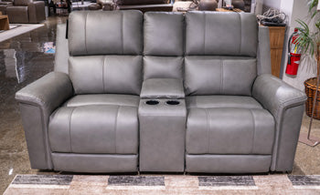 Bleckley Power Reclining Loveseat with Console - Faith Furniture (Manhattan, KS)