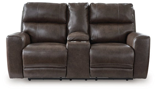 Crossplex Power Reclining Loveseat with Console - Faith Furniture (Manhattan, KS)